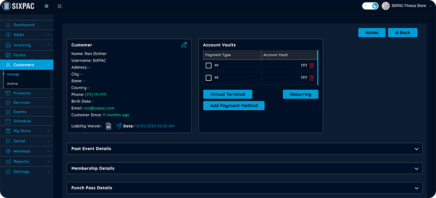 Business dashboard